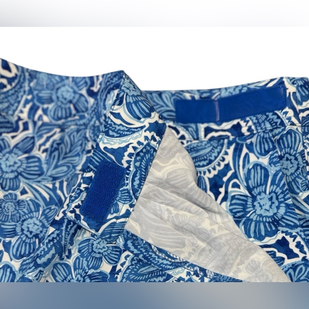 RipSkirt Hawaii Floral Print Skirt Beach Cover Up Lightweight Blue White L - Picture 3 of 5